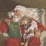 Санта со спящей девочкой зеленая книга 33*33 (1шт)